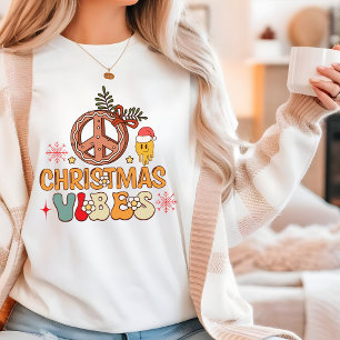 Camiseta Triblenda Groovy Retro Navidades vibes signo de paz