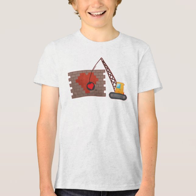 Camiseta Triblenda Grúa de destrucción de construcción de San Valentí (Anverso)