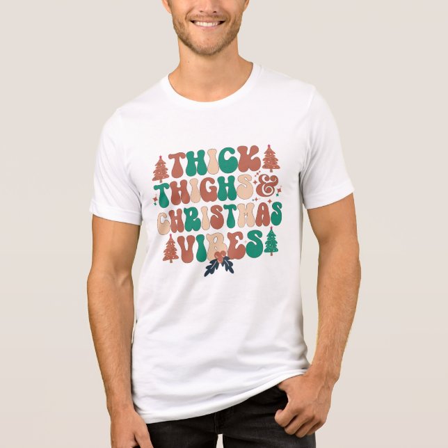 Camiseta Triblenda Gruesos y Navidades Vibes Retro Groovy (Anverso)
