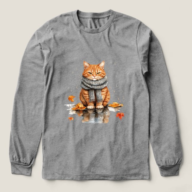 Camiseta Triblenda Grumpy Orange Cat in Rain (Diseño traserp)