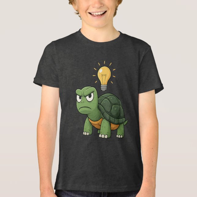 Camiseta Triblenda Grumpy Tortoise Kids Cartoon T-Shirt (Anverso)