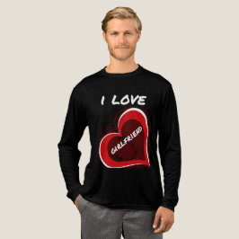 Camiseta Triblenda Grunge Style I Love My Girlfriend Heart Design