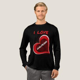Camiseta Triblenda Grunge Style I Love My Girlfriend Heart Design