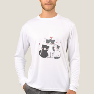 Camiseta Triblenda grupo de gatos lindos diseño de amante de los ga
