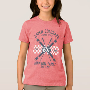 Camiseta Triblenda Grupo de viaje de esquí de amigos de familia perso