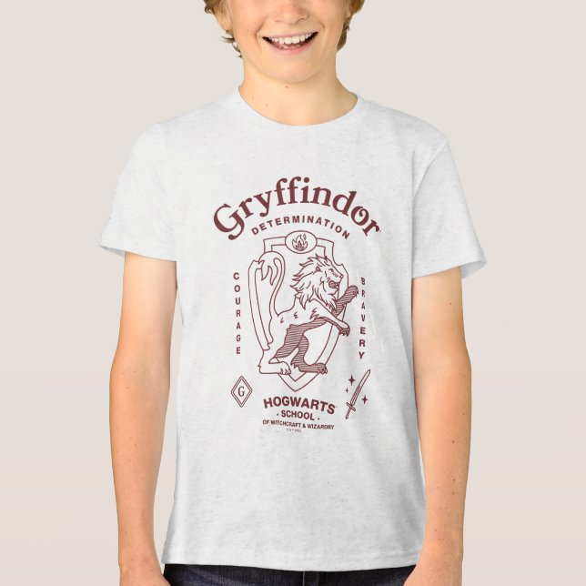Camiseta Triblenda GRYFFINDOR™ Determinación Coraje Valentía Emblema (Anverso)