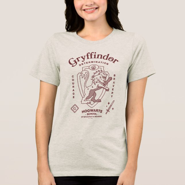 Camiseta Triblenda GRYFFINDOR™ Determination Courage Bravery Crest (Anverso)