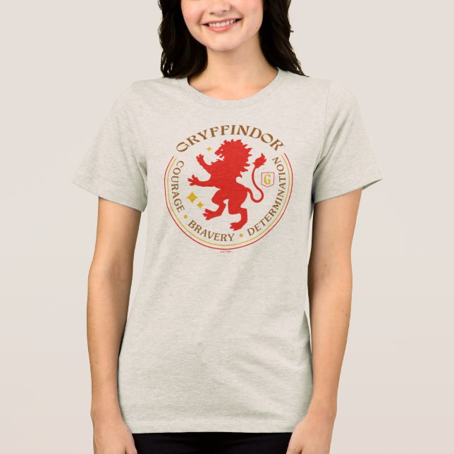 Camiseta Triblenda GRYFFINDOR™ Red Lion House Pride Badge (Anverso)
