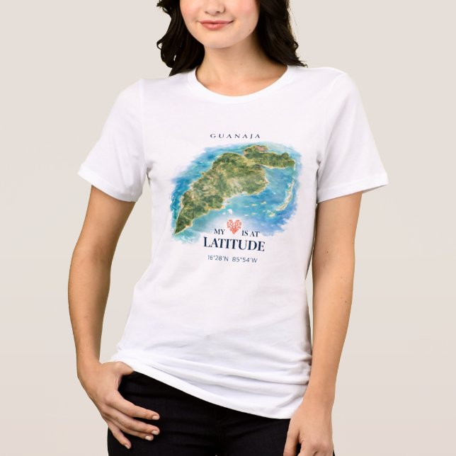 Camiseta Triblenda Guanaja Honduras Map  (Anverso)