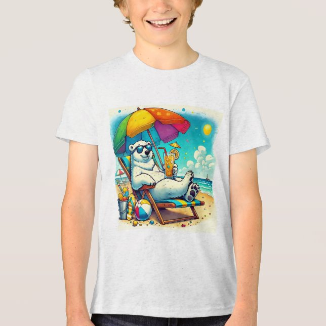 Camiseta Triblenda Guay Summer Vibes Polar Bear Design (Anverso)
