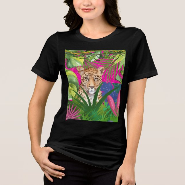 Camiseta Triblenda Guepardo en la hierba (Anverso)