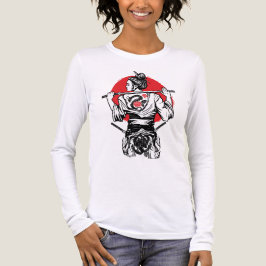 Camiseta Triblenda Guerrera Samurái Femenina – Tatuaje de Rosa de Dra