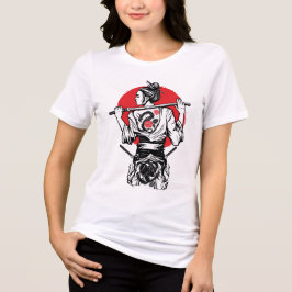 Camiseta Triblenda Guerrera Samurái Femenina – Tatuaje de Rosa de Dra