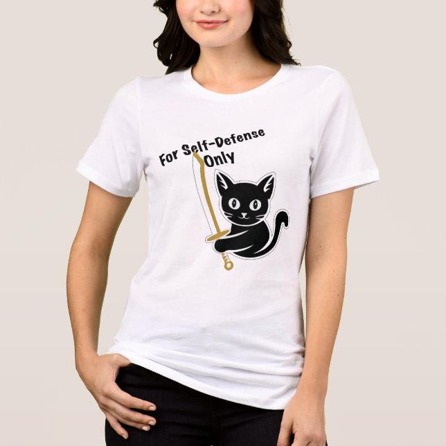 Camiseta Triblenda Guerrero de gatos de Samurai - Gatito de Ninja lin (Anverso)