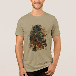 Camiseta Triblenda Guerrero Demonio Oni Azul | Mitología Yokai Japone