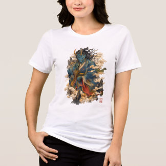 Camiseta Triblenda Guerrero Demonio Oni Azul | Mitología Yokai Japone