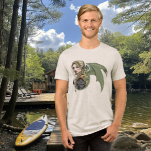 Camiseta Triblenda Guerrero Elfo Dragón Fantasía Mágico Medieval Melo