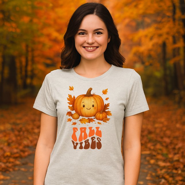 Camiseta Triblenda Guión de ilustracion de calabaza de otoño y vibrac (Subido por el creador)