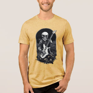 Camiseta Triblenda Guitarista del esqueleto de Halloween - Banda roda