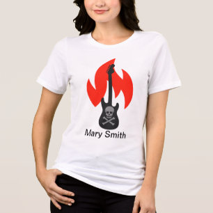 Camiseta Triblenda Guitarra de calaveras y llamas
