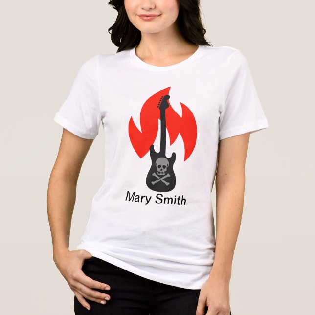 Camiseta Triblenda Guitarra de calaveras y llamas (Anverso)