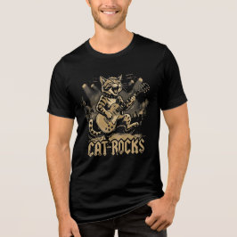 Camiseta Triblenda Guitarra de gato mecedora divertido diseño de músi