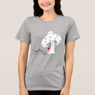 Camiseta Triblenda Gusano de libros leyendo bajo un hongo