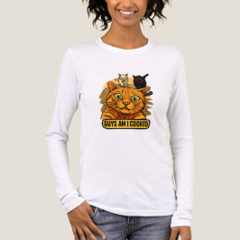 Camiseta Triblenda Guys Am I Cooked? Funny Cat Meme Panic Reaction