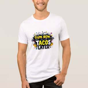 Camiseta Triblenda Gym Now Tacos Más Tarde Bella+Canvas Triblend T-Bl