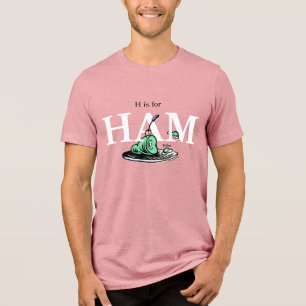 Camiseta Triblenda "H es para HAM"   Diseño de alfabeto