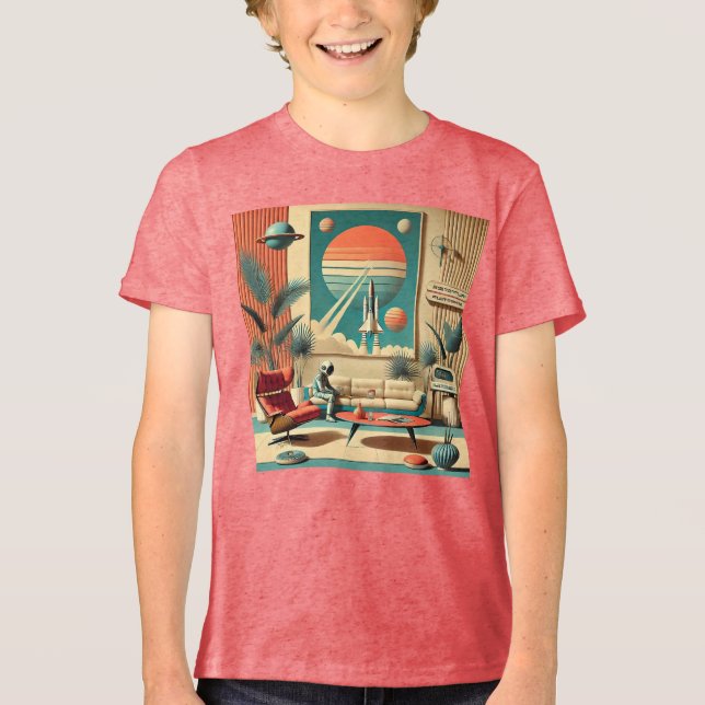 Camiseta Triblenda Habitación familiar de la era espacial de la Flori (Anverso)