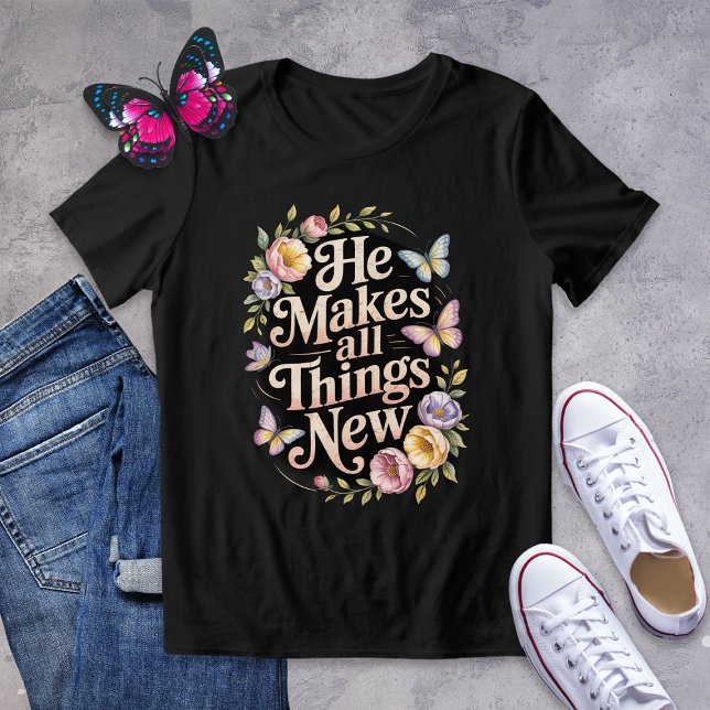 Camiseta Triblenda Hace Todas Las Cosas Nuevas Camisas Florales De Ma (Subido por el creador)