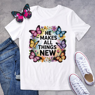 Camiseta Triblenda Hace todas las cosas nuevas mariposa