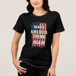 Camiseta Triblenda Hacer que Estados Unidos piense de nuevo en negrit