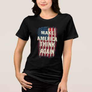 Camiseta Triblenda Hacer que Estados Unidos piense de nuevo en negrit