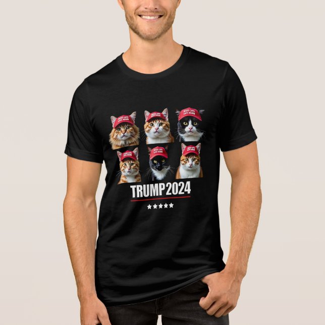 Camiseta Triblenda Hacer que los gatos vuelvan a estar seguros Maga l (Anverso)