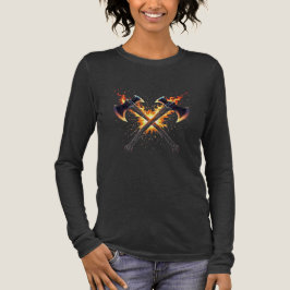 Camiseta Triblenda Hachas de Fantasía Cruzadas con Energía Ígnea – Po