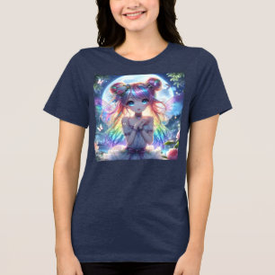 Camiseta Triblenda Hada de la luna cantante del pelo del arcoiris del