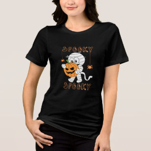 Camiseta Triblenda Halloween adorable - Calabaza y fantasmas
