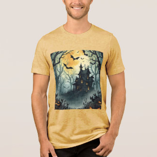 Camiseta Triblenda Halloween, Casa Embrujada, Calabazas Espeluznantes