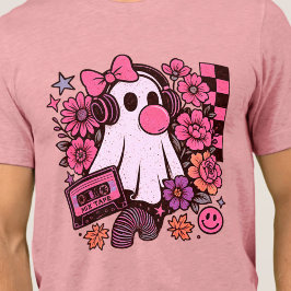 Camiseta Triblenda Halloween, Chica de Fantasma Retro Estética Bubble