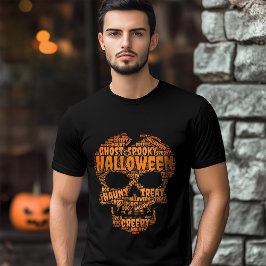 Camiseta Triblenda Halloween con el cráneo de horror de la tipografía
