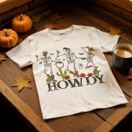 Camiseta Triblenda Halloween Cowboy Desert Skeleton Funny