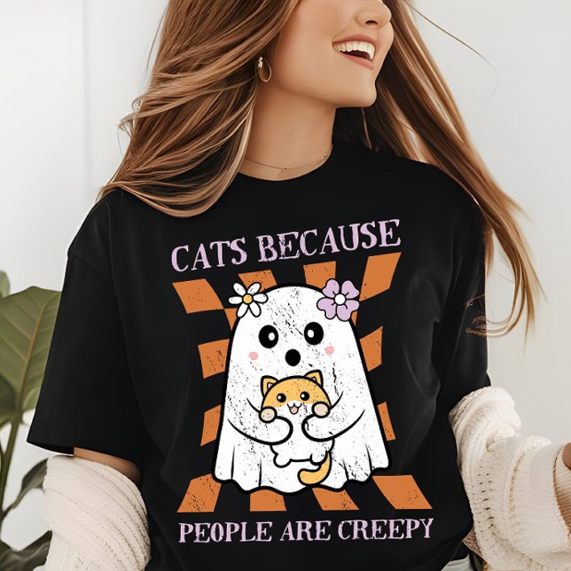 Camiseta Triblenda Halloween Cute Funny Ghost Cat Lover (Subido por el creador)