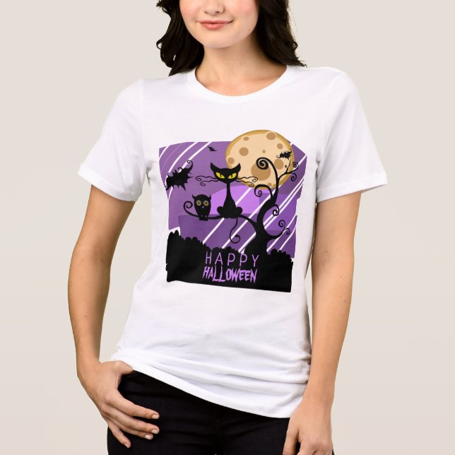 Camiseta Triblenda Halloween de criaturas negras (Anverso)