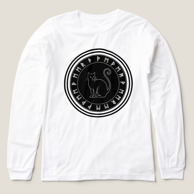 Camiseta Triblenda Halloween de la bola de gato negro (Diseño frontal)