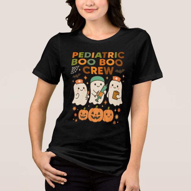 Camiseta Triblenda Halloween de los fantasmas de boo pediátrico (Anverso)