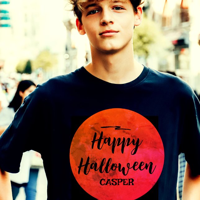 Camiseta Triblenda Halloween de naranja y familia de fantasmas negros (Subido por el creador)