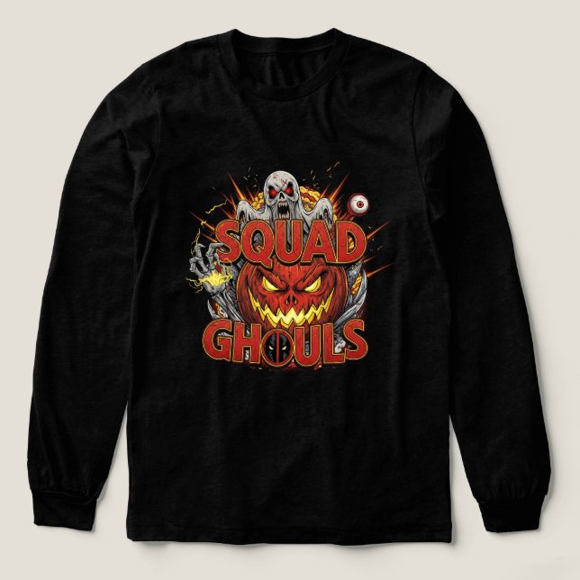Camiseta Triblenda Halloween del horror del cómic de Squad Ghouls (Diseño traserp)