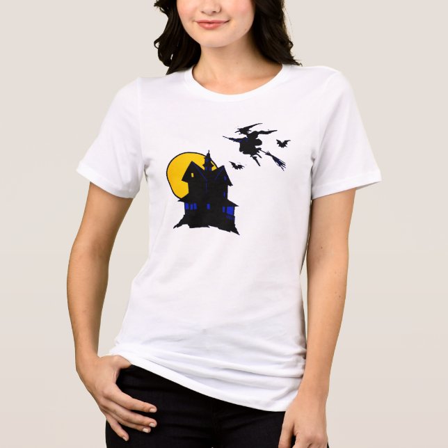 Camiseta Triblenda Halloween embrujado diseño de camisas de brujas (Anverso)